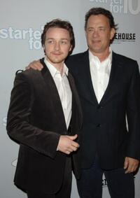 James McAvoy and Tom Hanks at the Los Angeles premiere of "Starter For Ten."