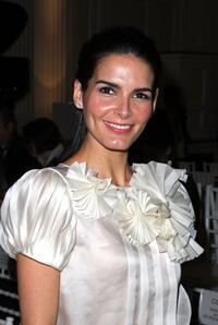 Angie Harmon at the Oscar De La Renta 2008 fashion show during the Mercedes-Benz Fashion Week Fall 2008.