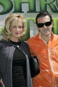 Melanie Griffith and Antonio Banderas at the premiere of "Shrek The Third".