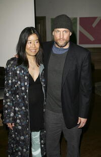 Woody Harrelson and his wife Laura Louie at the UK Premiere of "North Country".