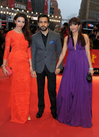 Rashita Chaudhary, Emraan Hashmi and Parveen Shahani at the premiere of "An Episode in the Life of an Iron Picker" during the 63rd Berlinale International Film Festival.