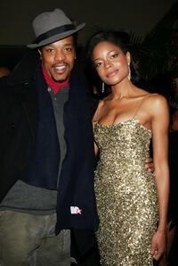 Naomie Harris and Russell Hornsby at the after party premiere of "After The Sunset."