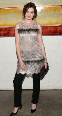 Anne Hathaway at the Barrow Group's 11th Annual Celebrity Scribbles and Doodle's Auction.