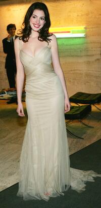 Anne Hathaway at the "Children And Art" Honoring Stephen Sondheim's 75th Birthday post-show dinner.