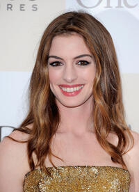 Anne Hathaway at the New York premiere of "One Day."