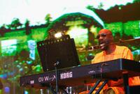 Isaac Hayes at the Open Air stage during the third day of the Big Chill music festival.