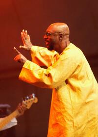 Isaac Hayes at the Open Air stage during the third day of the Big Chill music festival.