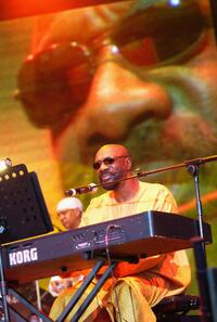 Isaac Hayes at the Open Air stage during the third day of the Big Chill music festival.