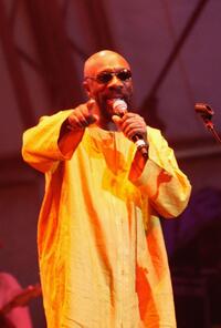 Isaac Hayes at the Open Air stage during the third day of the Big Chill music festival.