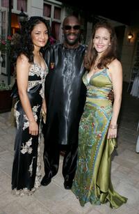 Isaac Hayes and Kelly Preston at the Church of Scientology Celebrity Centre 36th Anniversary Gala.