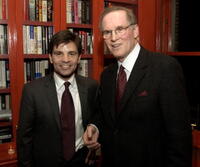 Charles Grodin and George Stephanopoulos at the party to celebrate the publication of the new book "Clinton and Me".