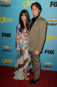Lea Michele and Jonathan Groff at the California premiere of "Glee."