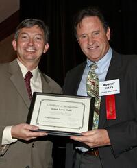 Leron Gubler and Robert Hays at the Hollywood Chamber of Commerce's Annual Entertainment Industry Luncheon.