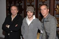 Michael Cote, Marc-Andre Grondin and director Jean Marc Vallee at the photocall of "CRAZY" during the Marrakesh International Film Festival.