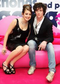 Georgia Groome and Aaron Johnson at the UK premiere of "Angus, Thongs and Perfect Snogging."