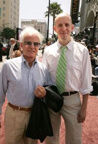 Producer Richard D. Zanuck and John August at the premiere of "Charlie and the Chocolate Factory."