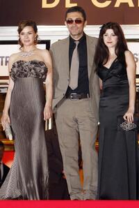 Hatice Aslan, Nuri Bilge Ceylan and Ebru Ceylan at the screening of "Three Monkeys" during the 61st Cannes International Film Festival.