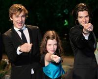 William Moseley, Georgie Henley and Ben Barnes at the Japan premiere of "The Chronicles of Narnia: Prince Caspian."