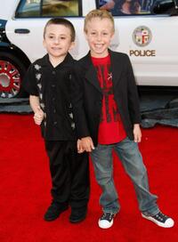 Atticus Shaffer and Jae Head at the premiere of "Hancock."