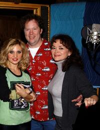 Orfeh, Shuler Hensley and Linda Hart at the recording session of the musical's CD.