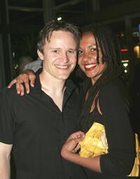 Damon Herriman and Arundell at the cocktail party of "Love My Way."
