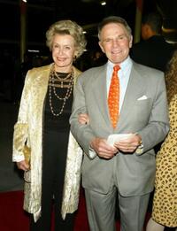Dina Merrill and Ted Hartley at the premiere of "Shade."