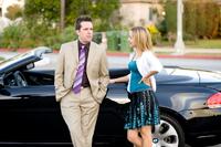 Ed Helms as Paxton Harding and Jordana Spiro as Ivy Selleck in "The Goods: Live Hard, Sell Hard."