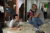 Director Todd Phillips and Ed Helms on the set of "The Hangover."
