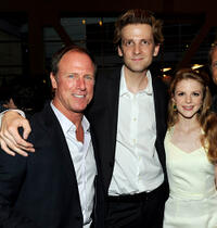 Louis Herthum, director Daniel Stramm and Ashley Bell at the California premiere of "The Last Exorcism."