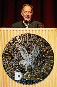 Werner Herzog speaks at the Directors Guild of America.