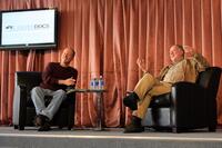 Werner Herzog and Patrick Goldstein at the Talk/Show Panel "Whose Reality is This" during the AFI FEST 2007.
