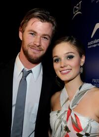 Chris Hemsworth and Bella Heathcote at the Australians In Film's 2010 Breakthrough Awards.