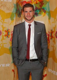 Liam Hemsworth at the Myer marquee during Emirates Melbourne Cup Day in Australia.