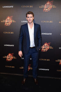 Liam Hemsworth at "The Hunger Games: Catching Fire" Cannes Party at Baoli Beach during the 66th Annual Cannes Film Festival.