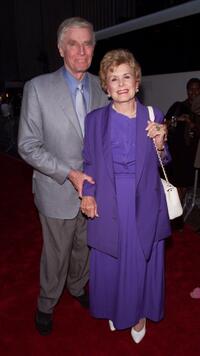 Charlton Hestonand and his wife Lydia Heston at the premiere of "Planet of the Apes" at the Ziegfield Theatre in New York City.