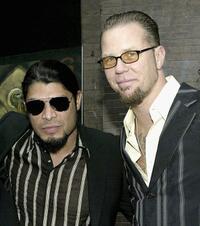 Robert Trujillo and James Hetfield at the premiere of "Metallica: Some Kind of Monster."