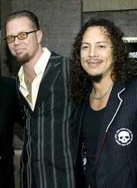 James Hetfield and Kirk Hammett at the premiere of "Metallica: Some Kind of Monster."