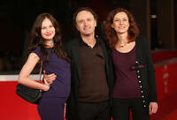 Annabelle Hettmann, director Roberto Garzelli and producer Stephanie Andriot at the premiere of "Le Sentiment De La Chair" during the 5th International Rome Film Festival in Italy.