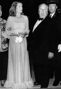 Grace Kelly and Alfred Hitchcock at the Cannes International Film Festival.