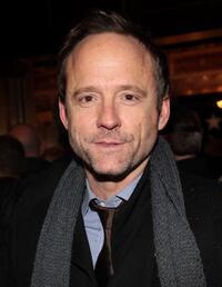 John Benjamin Hickey at the Broadway opening night of "November."