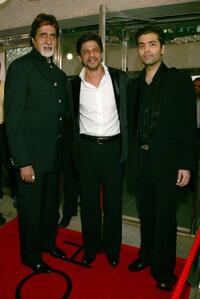 Amitabh Bachchan, Shahrukh Khan and Karan Johar at the Toronto International Film Festival premiere of "Never Say Goodbye."