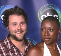 Tyler Labine and Aisha Hinds at the ABC TCA party.