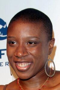 Aisha Hinds at the launch party of "Blue Magazine."