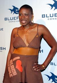 Aisha Hinds at the launch party of "Blue Magazine."