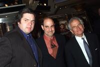 Ian Holm, Oliver Platt and Stanley Tucci at the Premiere of Joe Gould's Secret at the E-Walk Theater in New York City.