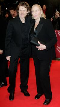 Willem Dafoe and Lauren Bacall at the premiere of "The Walker" during the 57th Berlin International Film Festival.