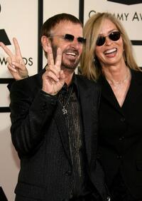 Barbara Bach and her husband Ringo Starr at the 50th annual Grammy awards held at the Staples Center.