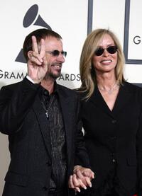 Barbara Bach and her husband Ringo Starr at the 50th annual Grammy awards held at the Staples Center.