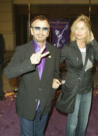 Barbara Bach and Ringo Starr at the special screening at the Steven J. Ross Theater at Warner Bros. Studios of the film ''Concert for George".