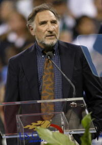 Judd Hirsch addresses the audience during opening ceremony of the US Open.